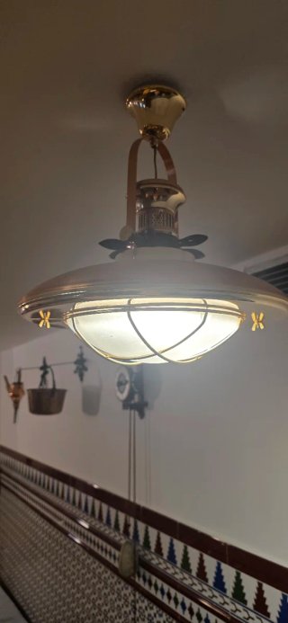 3 Lámparas de latón estilo industrial