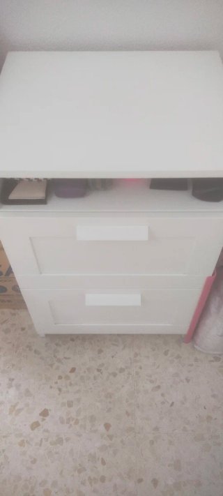 Mueble zapatero blanco 2 cajones