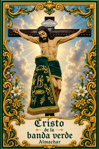Azulejo Cristo de la banda verde Almachar 30x20