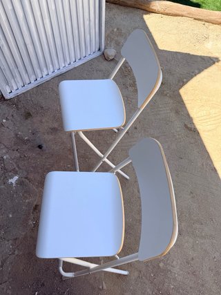 Taburetes Ikea Madera Blancos