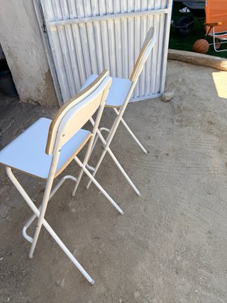Taburetes Ikea Madera Blancos
