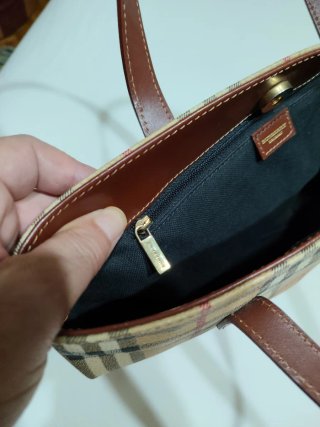 Bolso Burberry Cuadros Marrón y Beige