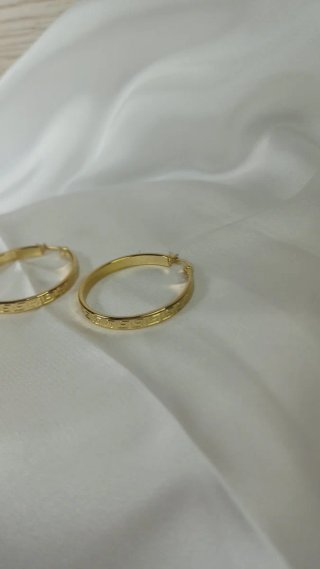 Pendientes Aro Chapado Oro 18k 3cm