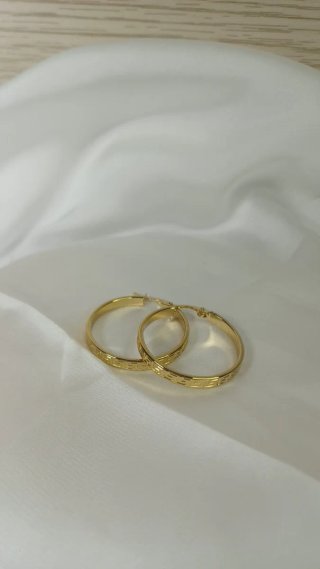 Pendientes Aro Chapado Oro 18k 3cm