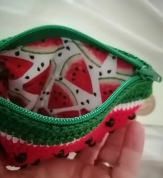 Monedero Crochet Diseño Sandía