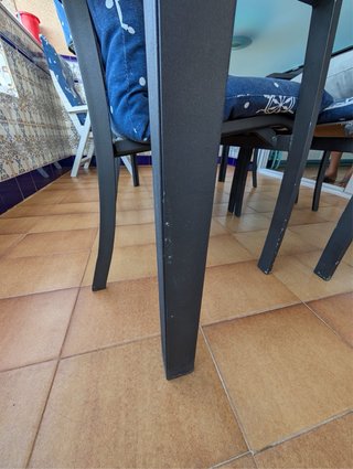 Mesa exterior aluminio y cristal