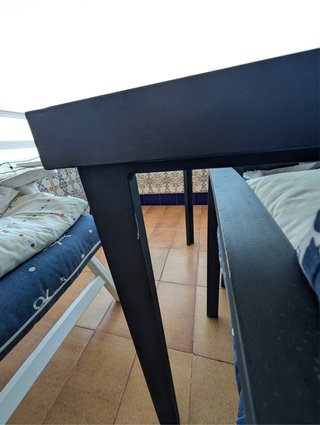 Mesa exterior aluminio y cristal