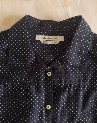 Camisa Massimo Dutti lunares azul Talla XS/S