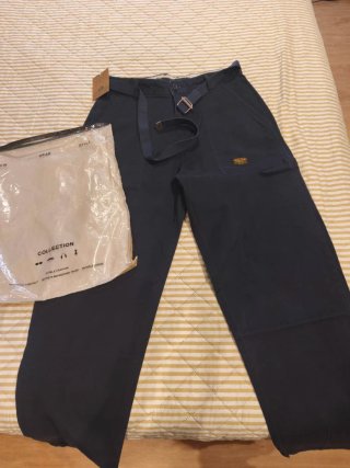 Pantalon cargo vintage azul marino talla L.