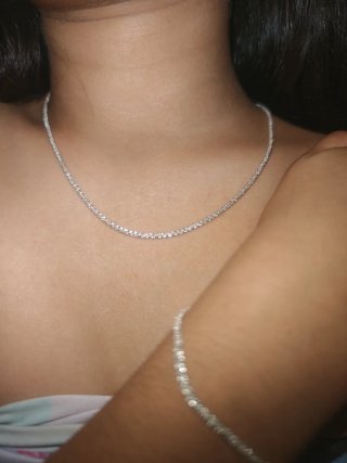 Conjunto collar y pulsera plateados