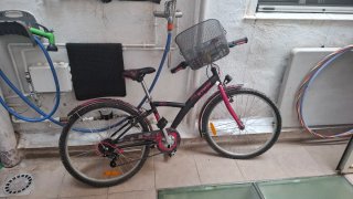 Bicicleta BTWIN niña/mujer rosa y negra