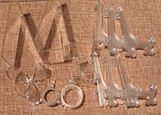 12 Supporti trasparenti per minerali in plexiglas