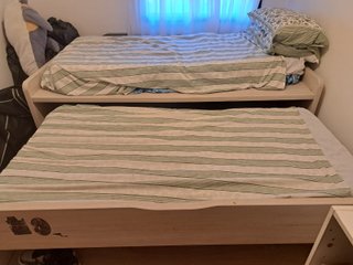 Cama nido/armario gris y verde
