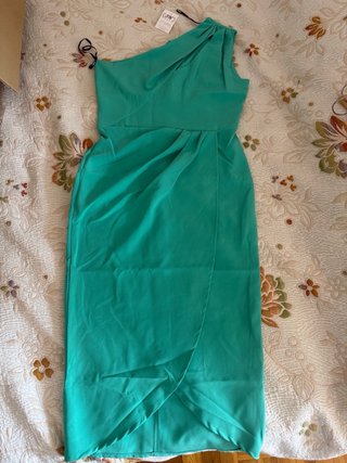 Vestido Cayme T38 Asimétrico Drapeado NUEVO