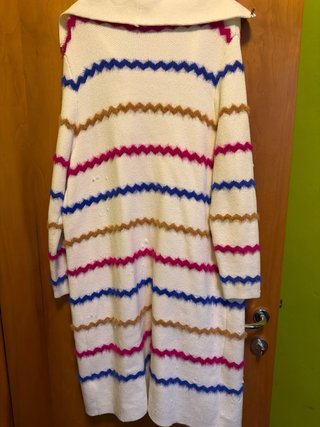 Cappotto lungo fantasia righe taglia M