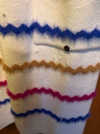 Cappotto lungo fantasia righe taglia M