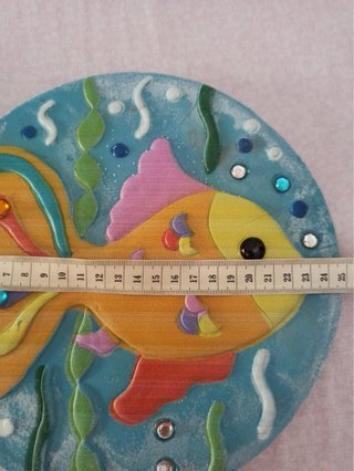 Plato decorativo pez pintado a mano