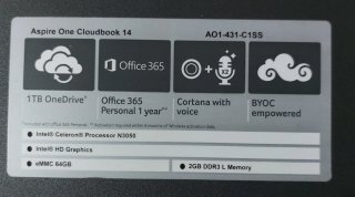 Portátil Acer Aspire One Cloudbook 14