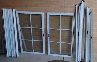 Lote 2 ventanas aluminio blanco climalit con persi