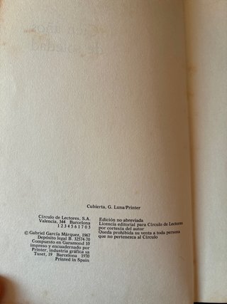 Cien años de soledad edicion 1970