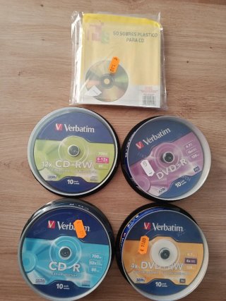 Verbatim CD/DVD pack (CD-R, CD-RW, DVD+R, DVD+RW)