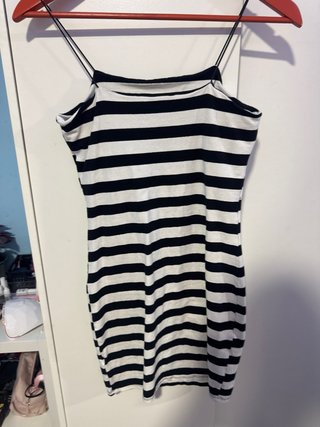 Vestido mini rayas blanco y negro