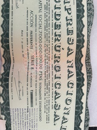 Acción antigua Ensidesa 1957 (Coleccionismo)