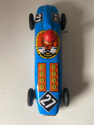 Coche de juguete Lotus vintage azul
