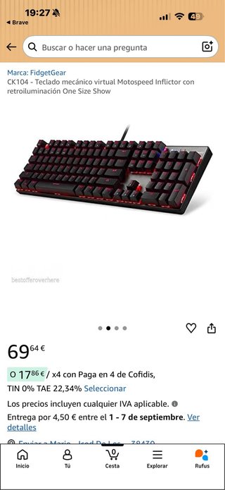 Teclado Mecánico Motospeed CK104 Retroiluminado