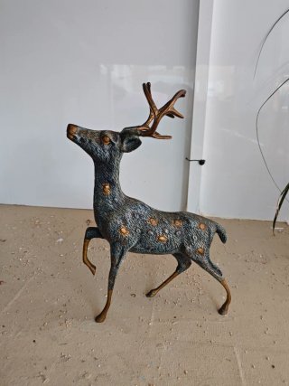 Figura ciervo metal bronce