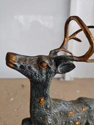 Figura ciervo metal bronce