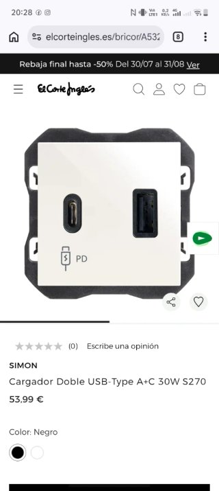 Cargador Doble SIMON USB-A+C 30W