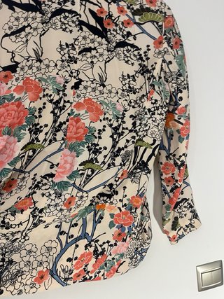 Blazer H&M floral beige multicolor