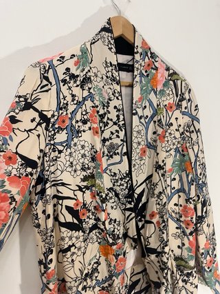 Blazer H&M floral beige multicolor