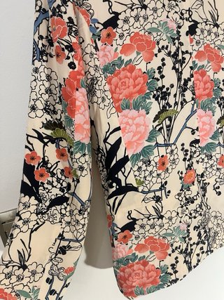 Blazer H&M floral beige multicolor