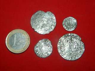 Lote 4 Monedas Medievales Plata diferentes varieda