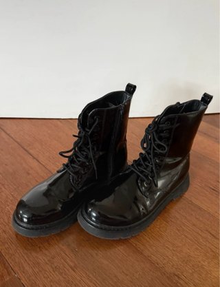Botas militares charol negras