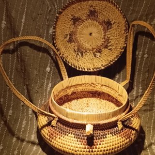 Cesta Vintage Lombok Mimbre y Madera