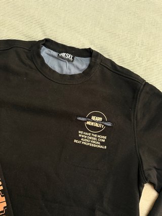 Sudadera Diesel Negra Manga Larga