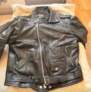 Cazadora de cuero negra hombre