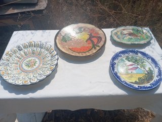Lote 4 piatti in ceramica Talavera vintage Spagna