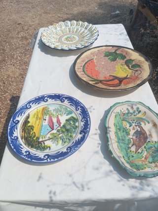Lote 4 piatti in ceramica Talavera vintage Spagna