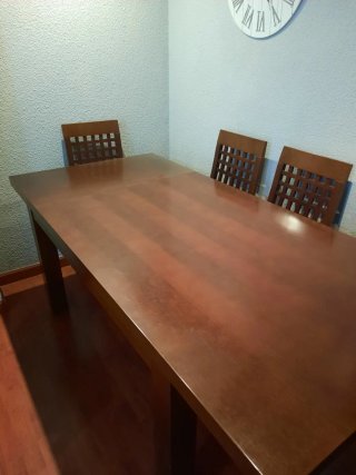 Mesa comedor y 6 sillas madera
