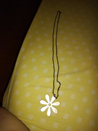Collar largo cadena colgante flor