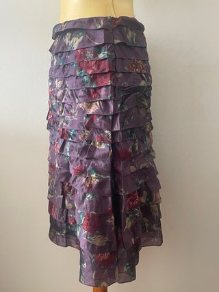 Falda Ralph Lauren Seda Talla 8/38 Flores