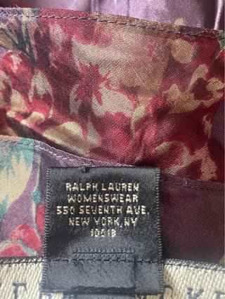 Falda Ralph Lauren Seda Talla 8/38 Flores