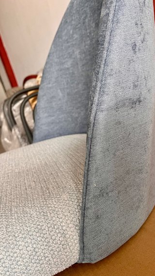Conjunto 4 sillas comedor tela y metal