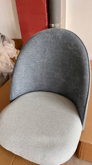 Conjunto 4 sillas comedor tela y metal