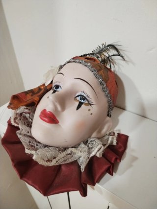 Máscara Pierrot Porcelana Años 80