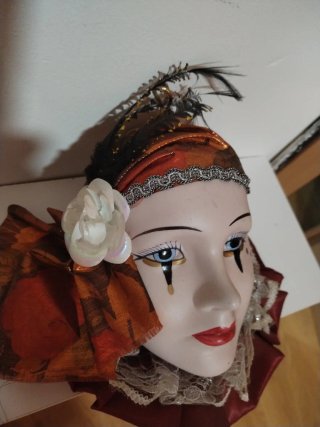 Máscara Pierrot Porcelana Años 80
